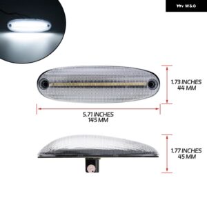 5X スモーク屋上キャブ クリアランス ライト 2011-2016 フレイトライナー アーゴシー 2008-2014 カスカディア LED キャブ ルーフ マーカー ランニング - Clear lens white