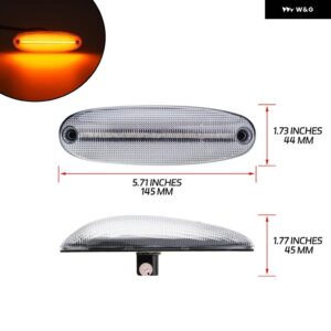 OE-SPEC A06-51912-002 白色 LED ルーフ キャブ トップ クリアランス マーカー ランニング ライト 2011-2016 フレイトライナー アーゴシー 2008-2014 - Clear Lens Amber