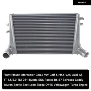 フロント マウント インタークーラーレーシング VW ゴルフ MK6 VAG 1.6/2.0 TDI 1.4/1.8/2.0 TSI ブラック/に適合 - Silver