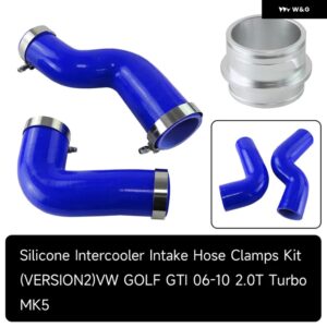 インタークーラー吸気シリコンホースクランプキット VW ゴルフ GTI 2.0T MK5 MK6 A3/S3 バージョン 2 ブラック/ブルー/レッド - Blue