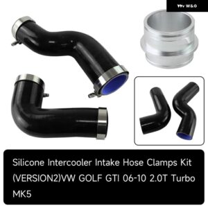 インタークーラー吸気シリコンホースクランプキット VW ゴルフ GTI 2.0T MK5 MK6 A3/S3 バージョン 2 ブラック/ブルー/レッド - black