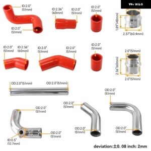 UPRATED フロント マウント インタークーラー配管ホースキット SEAT IBIZA MK4 FABIA VRS PD130 VW POLO GTI 02-08 ブラック/ブルー/レッド - Red