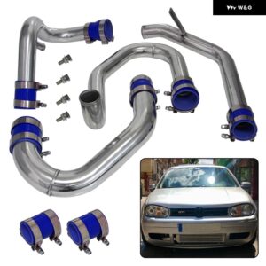 アップグレード フロント マウント インタークーラー配管 VW ジェッタ ゴルフ MK4 1.8L ターボ 98-05 レッド/ブルー/ブラックに適合 - Blue