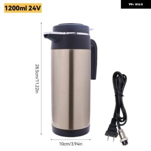 12 V/24 V 750 ミリリットル/1200 ミリリットルステンレス 車電気加熱カップケトル給湯器ボトル車シャットオフ急速沸騰ケトルツーリング - 1200ml 24V