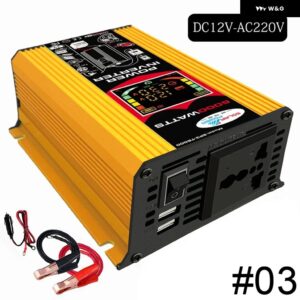 オートピーク 900ワット LCD ディスプレイ 電源インバーターデュアル USB 電圧変換アダプタ 12V 220V/110V 正弦波変圧器 - DC 12V-AC 220V