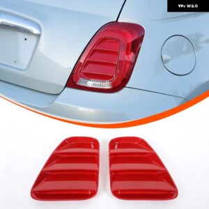 ABS カーボン/ブラック リア テールライト カバー 装飾 ステッカー フィアット 500 アバルト 595 695 2016-2024 車 外装 アクセサリー - red