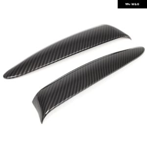 フィアット 500 2016-2024 ABS カーボンフロント フォグランプ サイド牙 装飾 ストリップ ステッカー アウター アクセサリー - carbon fiber