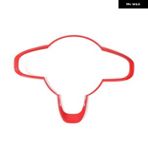 フィアット 500 2016-2024 ABS 赤 ステアリングホイール ボタン 装飾 フレーム ステッカー インテリア アクセサリー - red