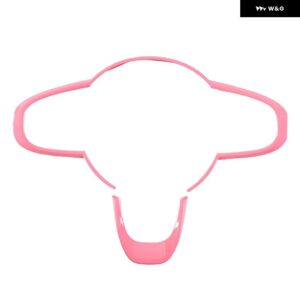 フィアット 500 2016-2024 ABS 赤 ステアリングホイール ボタン 装飾 フレーム ステッカー インテリア アクセサリー - Pink
