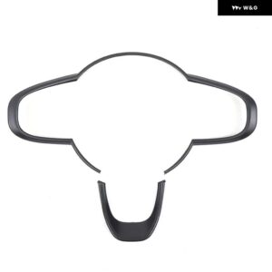 フィアット 500 2016-2024 ABS 赤 ステアリングホイール ボタン 装飾 フレーム ステッカー インテリア アクセサリー - Matte black