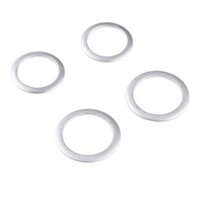 フィアット 500 2011-2022 合金 中央 制御 空調 調整ノブ 装飾 リングカーアクセサリー - Silver