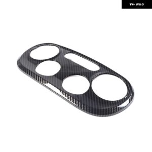 ABS 赤 フィアット 500 2016-2023 カー エアコン 調整スイッチ 装飾 フレーム ステッカー カーアクセサリー - Carbon fibre
