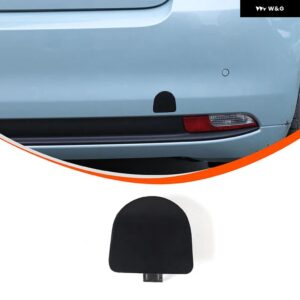 ABS 黒 フィアット 500 2016-2024 フロントリア牽引フックカバー テールトレーラーキャップ トリム カーアクセサリー - rear