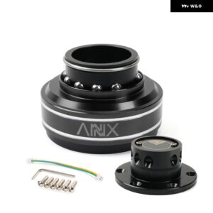 アルミ 70MM 6穴 レーシングシミュレータゲーム ステアリングホイール クイックリリースハブアダプタ MOZA SIMAGIC M10 A/ミニユーロ トラック QR040 - black