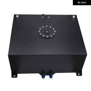 アルミ 80L 燃料サージタンク ミラー ポリッシュ燃料バッテリー キャップ/インナーフォーム付き センサー付き ブラック RS-OCC049 - black