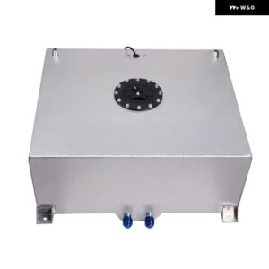 アルミ 80L 燃料サージタンク ミラー ポリッシュ燃料バッテリー キャップ/インナーフォーム付き センサー付き ブラック RS-OCC049 - Silver