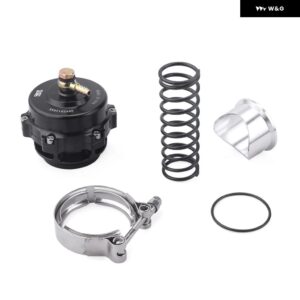 TIAL スタイル 50MM ブローオフ バルブ CNC BOV V バンド フランジ付き ロゴ付き RS-BOV027 - black