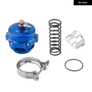 TIAL スタイル 50MM ブローオフ バルブ CNC BOV V バンド フランジ付き ロゴ付き RS-BOV027 - Blue