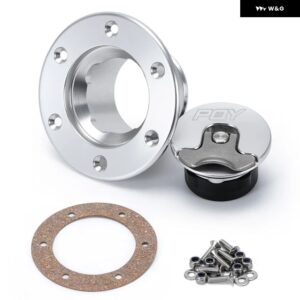 アルミビレット 燃料バッテリー/燃料サージ タンクキャップ フラッシュ マウント 6 ボルト表面酸化開口部 ID 35.5MM SLYXG01 - Silver PQY