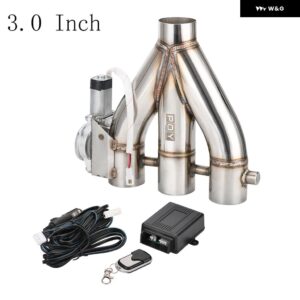 2.5インチ 63MM /3.0インチ 76MM 3 アウトレット 電気排気 アウトレット 縦樋 E カットアウトカットアウトバルブ リモコン ワイヤレス - 3 Inch PQY