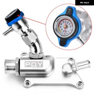 VR オートアッパークーラント ハウジング ストレート フィラー ネックとサーモストラジエターキャップカバー 付き K24/K20Z3 IMK09S - with Radiator Cap