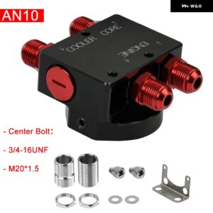 オイル フィルター サンドイッチ アダプター オイル フィルター リモートブロック付き サーモスタット付き 1XAN8 4XAN6/AN8/AN10 PQY5675BK - AN10 BLACK