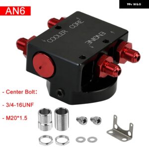 オイル フィルター サンドイッチ アダプター オイル フィルター リモートブロック付き サーモスタット付き 1XAN8 4XAN6/AN8/AN10 PQY5675BK - AN6 BLACK