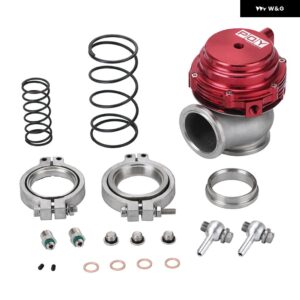 水クーラー 44MM ウェストゲートアウター ターボフランジハードウェア MV-R 水冷ロゴ付き赤青黒 PQY5834 - RED WITH PQY LOGO