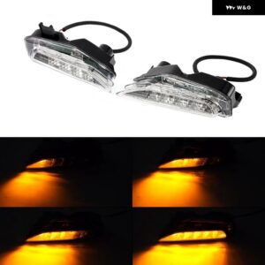 1ペア フロント フォグランプ LED ウィンカーライト インフィニティ Q50 スポーツモデル 2014-2019 流れるフラッシュライト #261304GA0A.261354GA1A - Flowing Clear shell