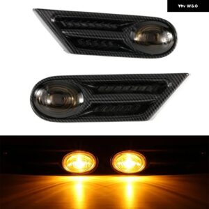 サイドフェンダーマーカー インジケーター LED ライトカーボンパターン MINI COOPER S R56 R57 R58 R59 2007-2013 63137260202 63137260201 - Carbon Always-on