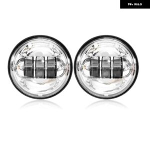 4.5インチ ラウンド LED 補助パッシングライトスポット フォグランプ 60ワット フロント ヘッドライト ホワイト ハーレー ダビソンエレクトラグライド - WHITE