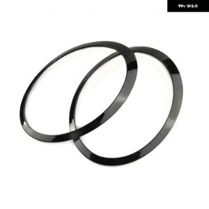 ミニクーパー S R55 R56 R57 R58 R59 2007-2015 ヘッドライト 外輪カバー トリム ライト 装飾 ステッカー 51137149905 - black
