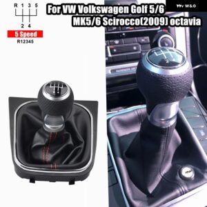 カーパーツ 5/6スピード マニュアル シフト ギアノブ ブーツ カバー 付き VW ゴルフ /ラビット/ジェッタ MK5 2004-2009 VW ゴルフ /ジェッタ MK6 - 5 Speed4