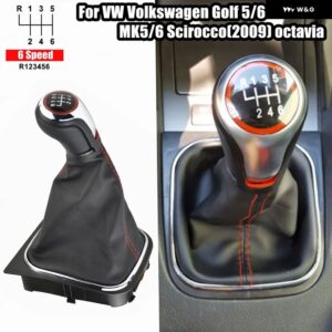カーパーツ 5/6スピード マニュアル シフト ギアノブ ブーツ カバー 付き VW ゴルフ /ラビット/ジェッタ MK5 2004-2009 VW ゴルフ /ジェッタ MK6 - 6 Speed9
