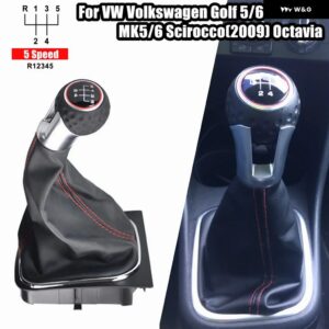 カーパーツ 5/6スピード マニュアル シフト ギアノブ ブーツ カバー 付き VW ゴルフ /ラビット/ジェッタ MK5 2004-2009 VW ゴルフ /ジェッタ MK6 - 5 Speed2