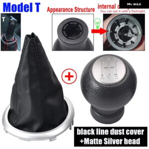スズキ の使用ギアシフター ノブレバー マニュアル 5スピード スイフト 2005-2010 S-クロス SX4 アルト革 防塵 カバー - T Dumb-Black line