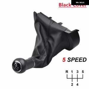 レザーカー スタイリング ギア シフト ノブレバー ゲイター ブーツ 防塵 カバー ケースシートイビサ 37469 - 5 speed