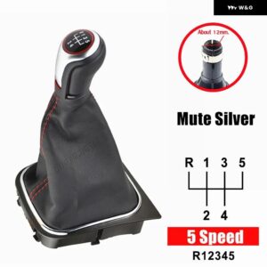 5/6スピード ギア シフト ノブ 防塵 カバー スエードレザー VW ゴルフ /ラビット/ジェッタ MK5 2004-2009 VW ゴルフ /ジェッタ MK6 2010-2014 - 5 Speed2