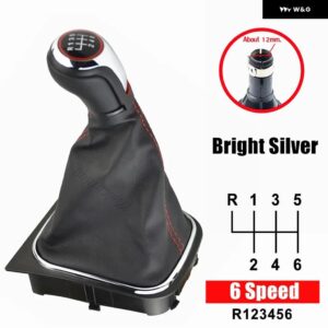 5/6スピード ギア シフト ノブ 防塵 カバー スエードレザー VW ゴルフ /ラビット/ジェッタ MK5 2004-2009 VW ゴルフ /ジェッタ MK6 2010-2014 - 6 Speed3