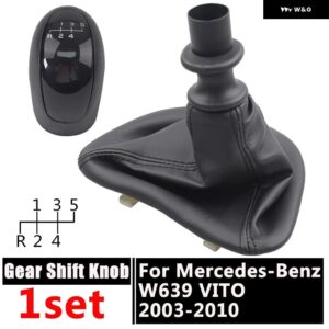 ハイト品質 5/6スピード ギア シフト ノブ GAITOR ブーツ カバー 付き メルセデス W639 VITO 2003-2010 マニュアル ギア シフト ノブ - 5 Speed Set