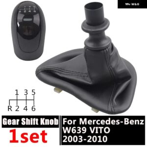ハイト品質 5/6スピード ギア シフト ノブ GAITOR ブーツ カバー 付き メルセデス W639 VITO 2003-2010 マニュアル ギア シフト ノブ - 6 Speed Set