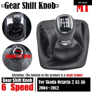 マニュアル ギア シフト ノブ 5/6スピード レバー スティックシフター シュコダ オクタヴィア 2 A5 A6 38200-2012 カーアクセサリー - 6 speed