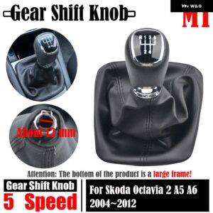 マニュアル ギア シフト ノブ 5/6スピード レバー スティックシフター シュコダ オクタヴィア 2 A5 A6 38200-2012 カーアクセサリー - 5 speed