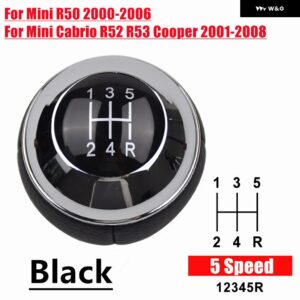 5速 6速 車 マニュアル ギア シフト ノブレバー シフター ノブミニ R50 2000-2006 カブリオ R52 2002-2008 - 5 Speed Black