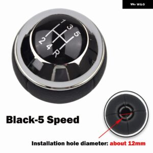 ギア シフト ノブ シフター レバー ハンドルボール クロームブラック MT 5 6スピード ミニ R50 ワン D R52 R53 クーパー S 3 ドア 2001-2008 - 5 Speed Black