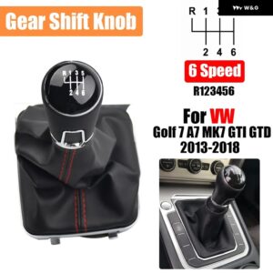 5/6スピード VW ゴルフ 7 A7 MK7 GTI GTD 2013-18 LHD マニュアル ギア シフト ノブとゲートル ブーツ カバー - 6 speed