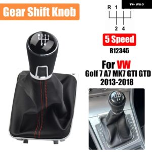 5/6スピード VW ゴルフ 7 A7 MK7 GTI GTD 2013-18 LHD マニュアル ギア シフト ノブとゲートル ブーツ カバー - 5 speed