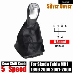 マニュアル シフト ギアノブ と ブーツ シュコダ ファビア MK1 36739 内装部品 - Silver