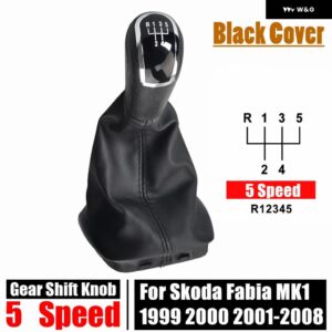 マニュアル シフト ギアノブ と ブーツ シュコダ ファビア MK1 36739 内装部品 - black