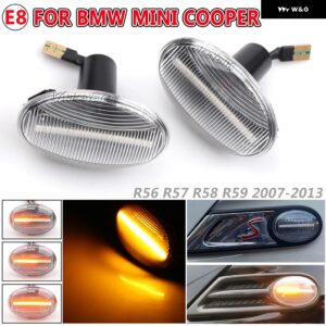 2個 LED ダイナミックサイドマーカーウィンカーシーケンシャル ウインカーライト ミニクーパー R55 R56 R57 R58 R59 CL-R56-LSM-SM - Dynamic Crystal
